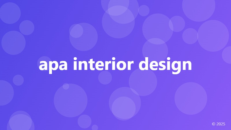apa interior design