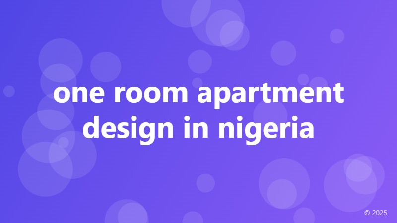 one room apartment design in nigeria
