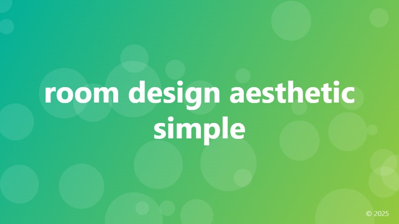 room design aesthetic simple
