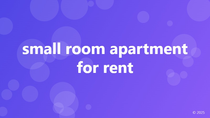 small room apartment for rent