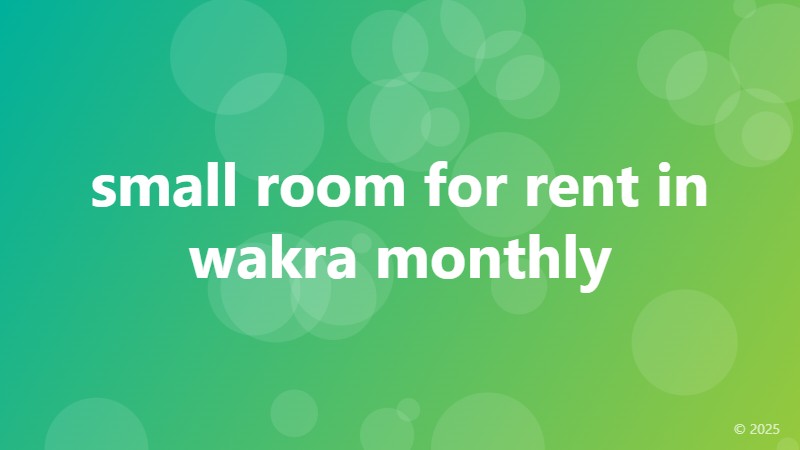 small room for rent in wakra monthly